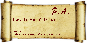 Puchinger Albina névjegykártya